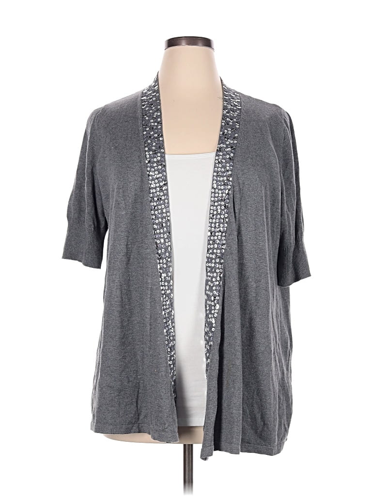 Pre-owned Apt. 9 Cardigan Sweater In Gray