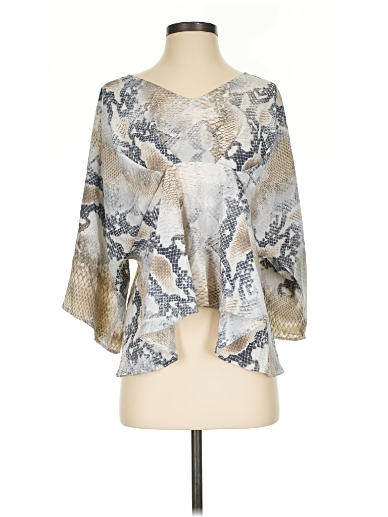 Pre-owned Daytrip 3/4 Sleeve Blouse In Silver