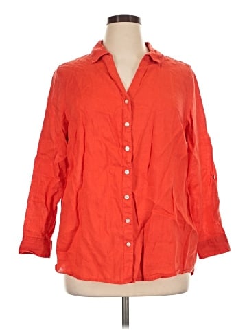 Sigrid Olsen 3/4 Sleeve Button-Down Shirt (view 1)