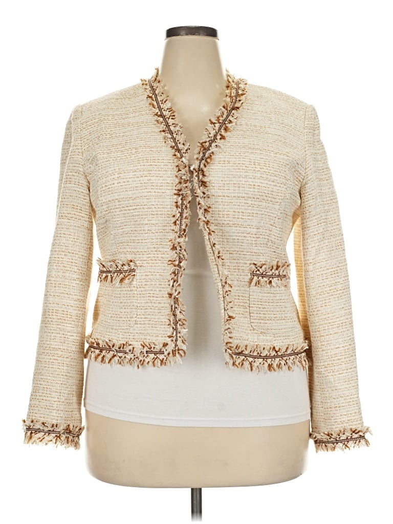 Pre-owned Bigio Collection Blazer Jacket In Ivory