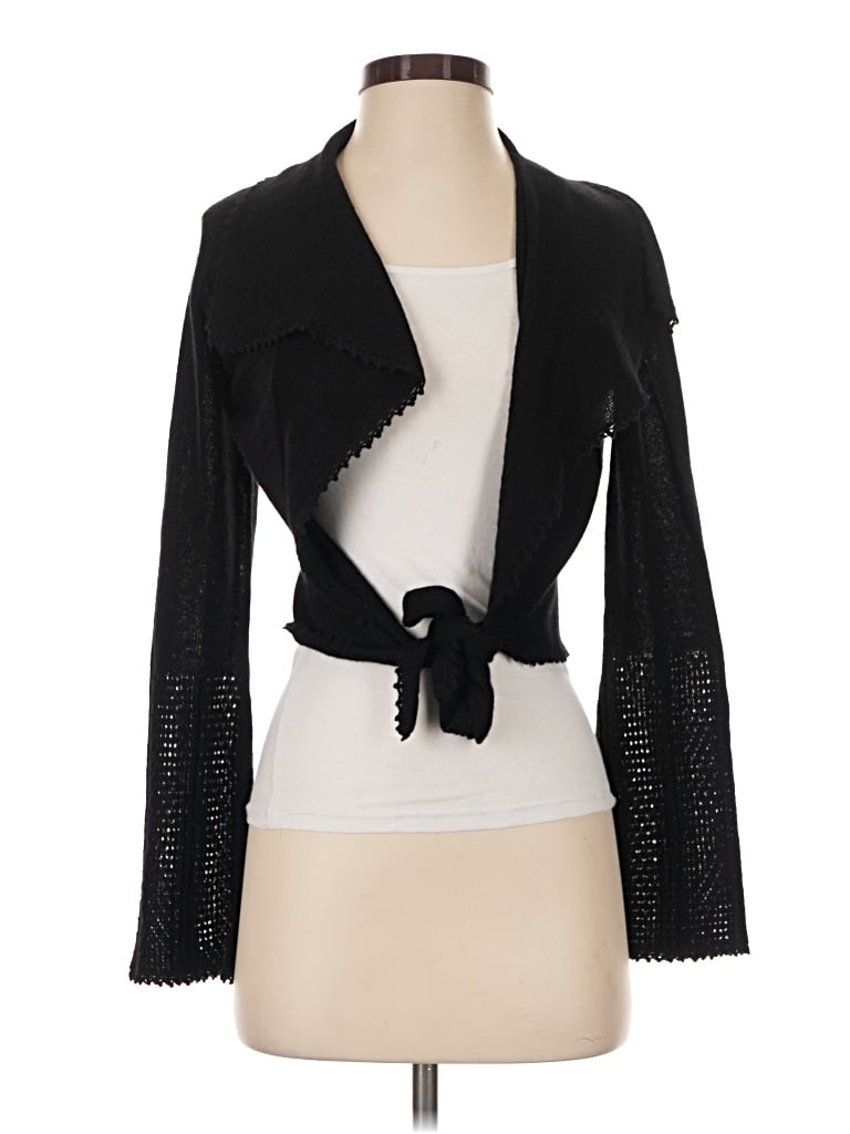 Pre-owned Laundry By Shelli Segal Cashmere Cardigan Sweater In Black