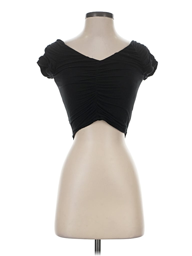 Pre-owned Garage Short Sleeve Top Black Strapless Neckline Tops