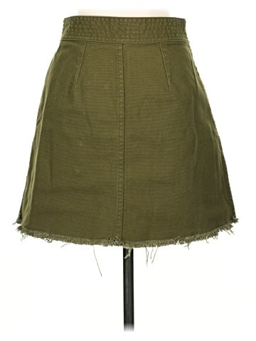 Madewell Raw-Hem A-Line Mini Skirt in Kale (view 2)