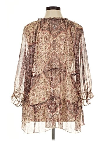 Johnny Was 3/4 Sleeve Silk Top (view 2)