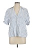 Universal Thread Stripes Blue Short Sleeve Blouse Size L - photo 1