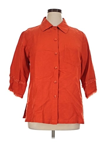 Ashley Stewart 3/4 Sleeve Button-Down Shirt (view 1)