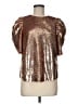 Ulla Johnson 100% Polyester Metallic Gold Short Sleeve Top Size 6 - photo 1
