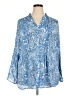 Ruby Rd. Paisley Blue Long Sleeve Blouse Size 2X - photo 1