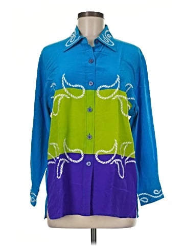 Diane von Furstenberg Long Sleeve Silk Top (view 1)