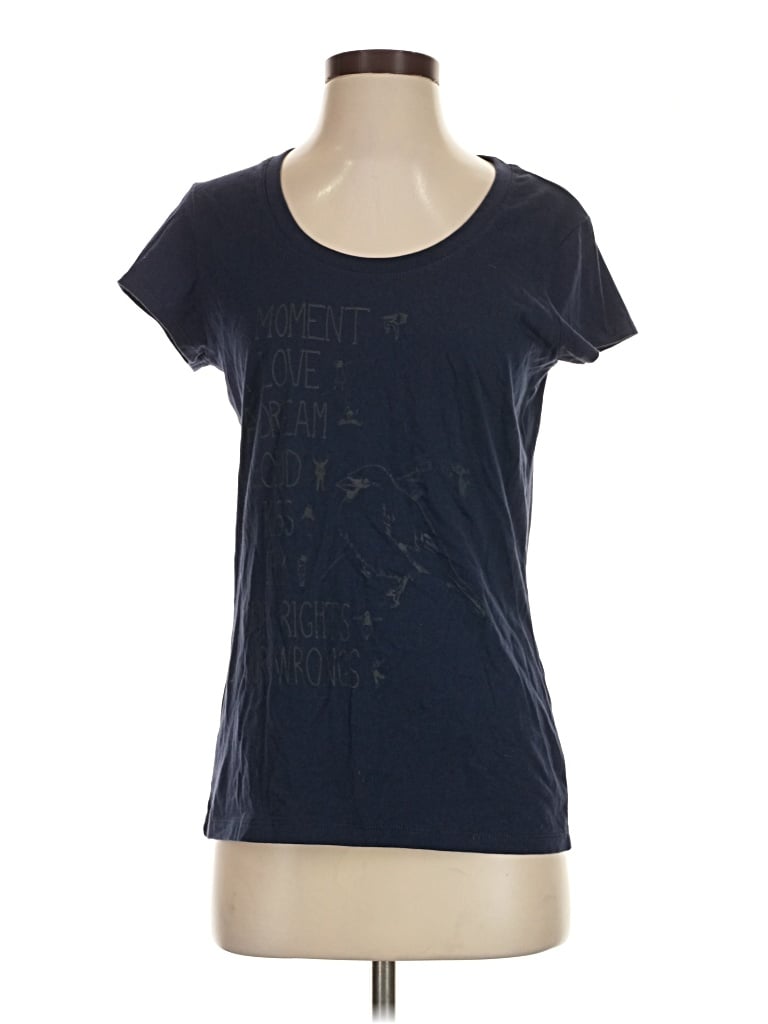 Pre-owned Bella Short Sleeve Top Blue Scoop Neck Tops