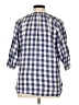 NOM Checkered-gingham Blue 3/4 Sleeve Blouse Size XL - photo 2
