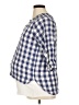 NOM Checkered-gingham Blue 3/4 Sleeve Blouse Size XL - photo 5
