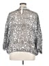 Brunello Cucinelli Metallic Silver Black 3/4 Sleeve Top Size XL - photo 2