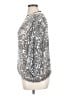 Brunello Cucinelli Metallic Silver Black 3/4 Sleeve Top Size XL - photo 5