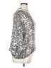 Brunello Cucinelli Metallic Silver Black 3/4 Sleeve Top Size XL - photo 4
