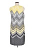 Perceptions Chevron-herringbone Yellow Casual Dress Size XL - photo 2