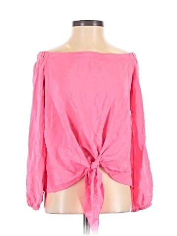Amanda Uprichard Long Sleeve Silk Top (view 1)
