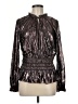 Current Air 100% Polyester Metallic Black Long Sleeve Blouse Size M - photo 1