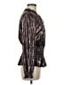 Current Air 100% Polyester Metallic Black Long Sleeve Blouse Size M - photo 4