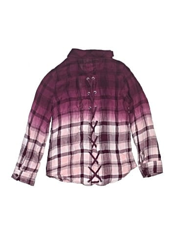 Justice Long Sleeve Button-Down Shirt (view 2)