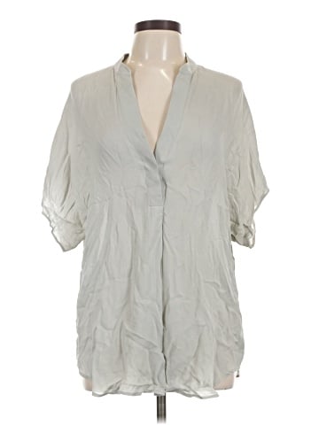 Vince. Short Sleeve Silk Top (view 1)