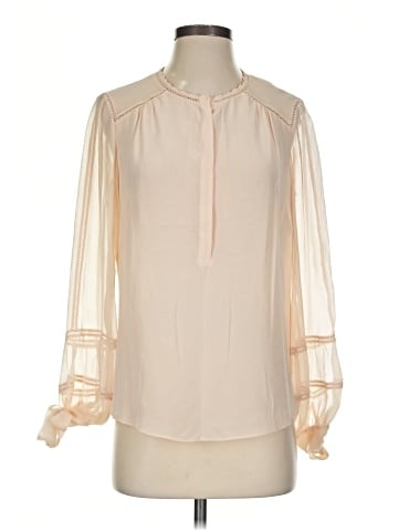 Rebecca Taylor Long Sleeve Silk Top (view 1)
