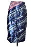 J.Crew Collection 100% Polyester Print White Blue Casual Skirt Size 4 - photo 2
