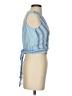 Easel 100% Rayon Blue Sleeveless Blouse Size S - photo 4