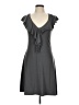 Soprano Solid Gray Casual Dress Size L - photo 1