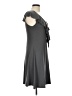 Soprano Solid Gray Casual Dress Size L - photo 4