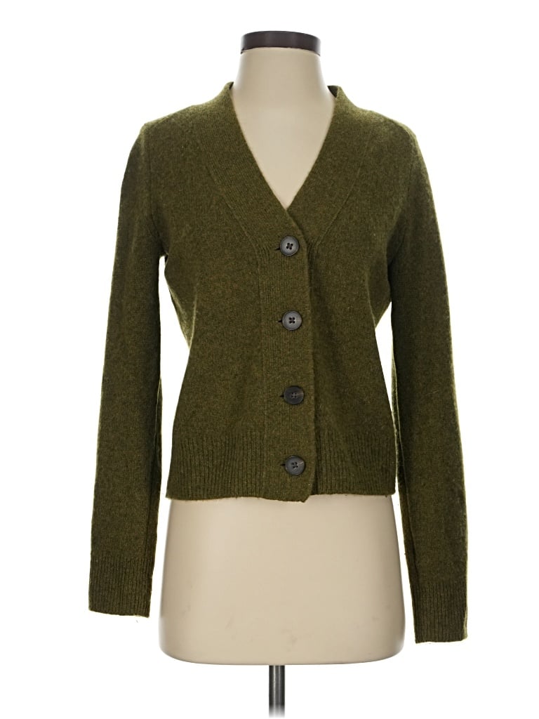 Pre-owned Vince Cashmere Cardigan Sweater In Green