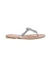 Forever Silver Flip Flops Size 8 1/2 - photo 1