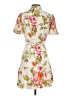 CeCe 100% Polyester Floral Ivory Casual Dress Size XS - photo 2