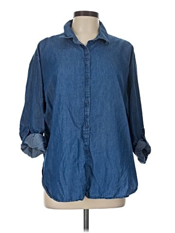 Gloria Vanderbilt 3/4 Sleeve Button-Down Shirt (view 1)