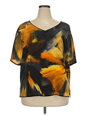 Lafayette 148 New York Short Sleeve Silk Top (view 1)