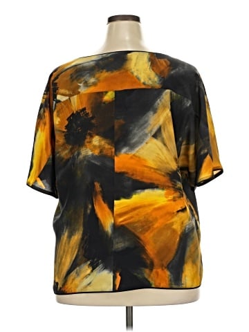Lafayette 148 New York Short Sleeve Silk Top (view 2)