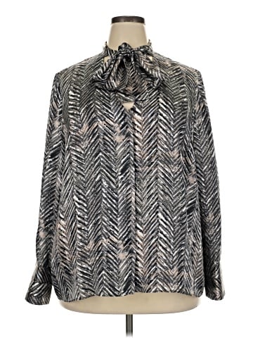 Lafayette 148 New York Long Sleeve Silk Top (view 1)