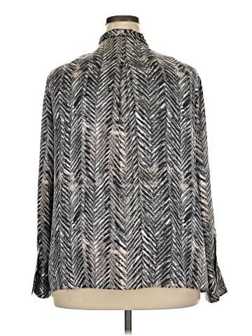 Lafayette 148 New York Long Sleeve Silk Top (view 2)