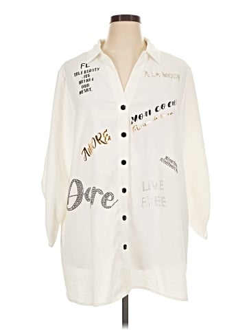 Frank Lyman Design 3/4 Sleeve Button-Down Shirt (view 1)