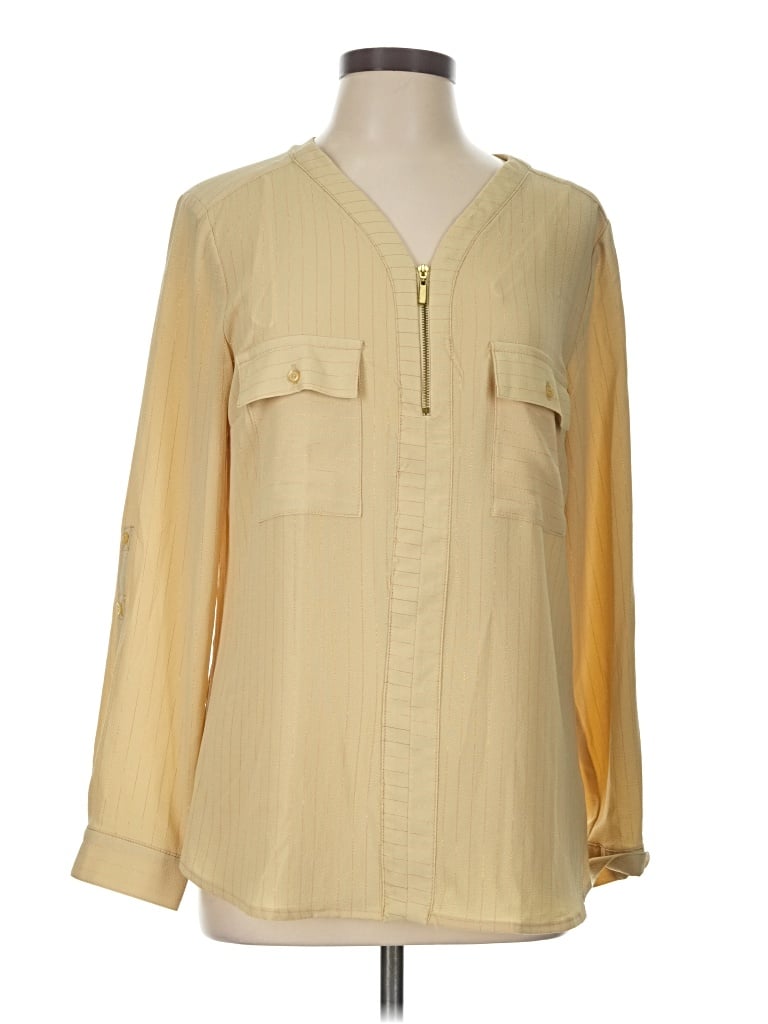Pre-owned Valerie Stevens Long Sleeve Blouse In Yellow