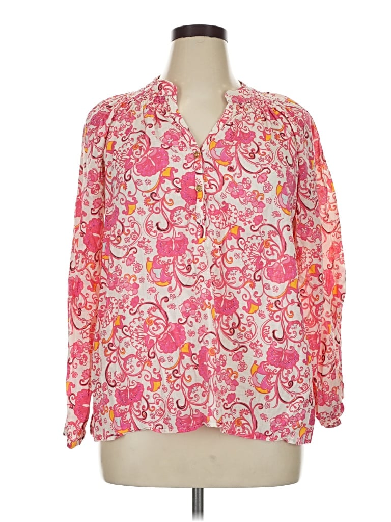 Pre-owned Lilly Pulitzer Long Sleeve Blouse In Pink