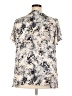 Rose + Olive 100% Polyester Floral Silver Short Sleeve Blouse Size 2X - photo 2
