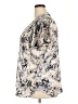 Rose + Olive 100% Polyester Floral Silver Short Sleeve Blouse Size 2X - photo 5