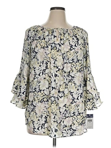 Chaps 3/4 Sleeve Blouse (view 1)