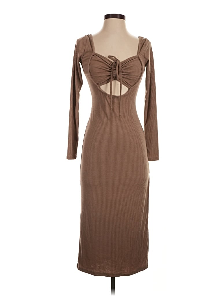 Pre-owned Papermoon Casual Dress In Brown
