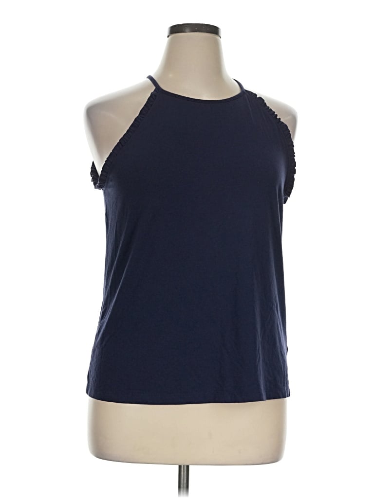 Pre-owned Lilly Pulitzer Tank Top Blue Halter Neckline Tops