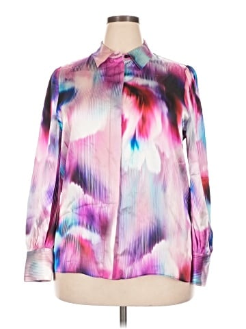 Elie Tahari Long Sleeve Silk Top (view 1)