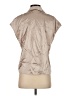 Current Air 100% Silk Metallic Tan Short Sleeve Silk Top Size S - photo 2