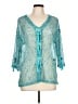 Kaktus Teal 3/4 Sleeve Blouse Size L - photo 1