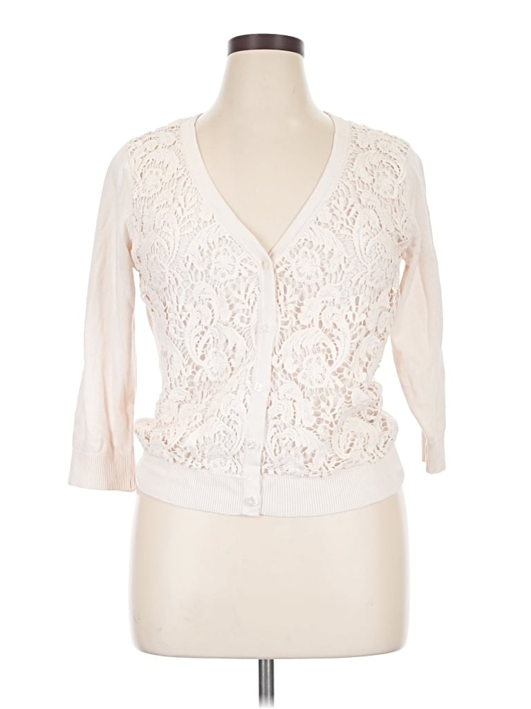 Pre-owned Apt. 9 Cardigan Sweater In Ivory